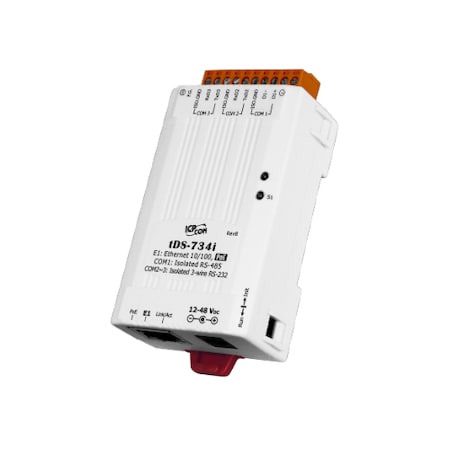 TDS734i Serial To Ethernet Device Svr, Isolated 2 RS232 / 1 RS485